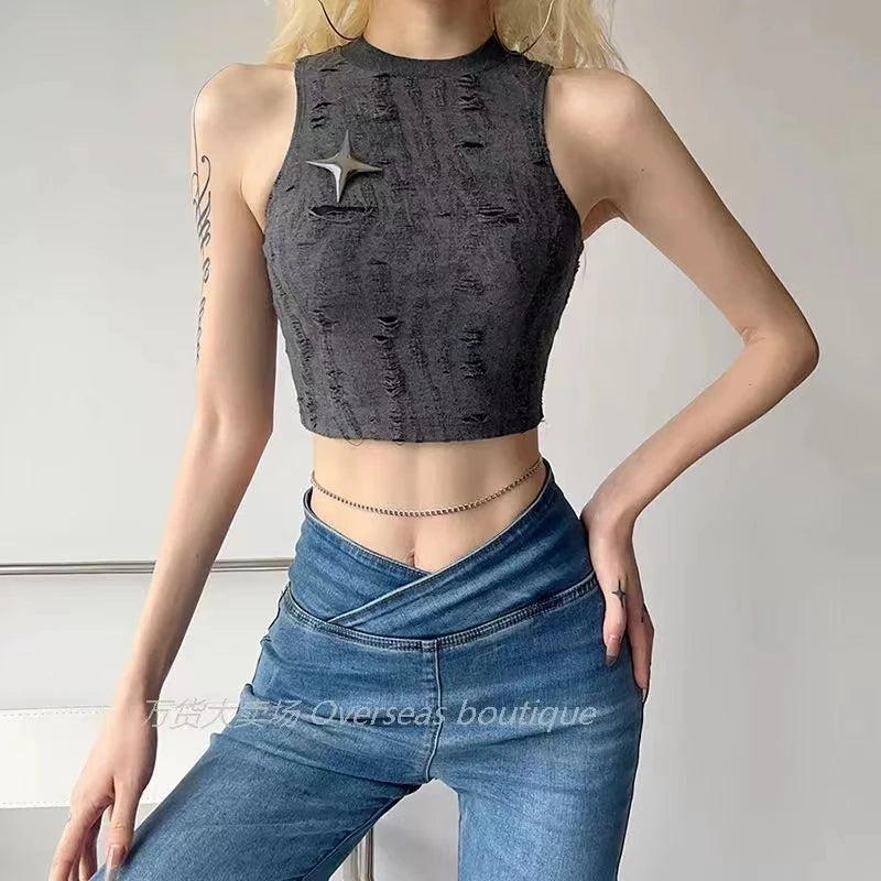 Lunaria's Knitted Crop Tank Top