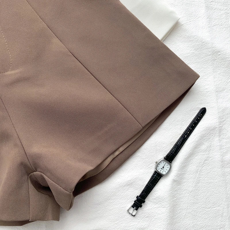 ✦ Lunaria Axis Belted Tailor Shorts