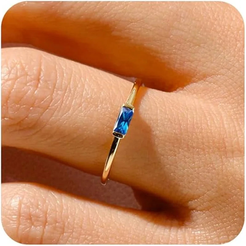 🌈 Lunaria BaguetteAura Birthstone Ring 🌈