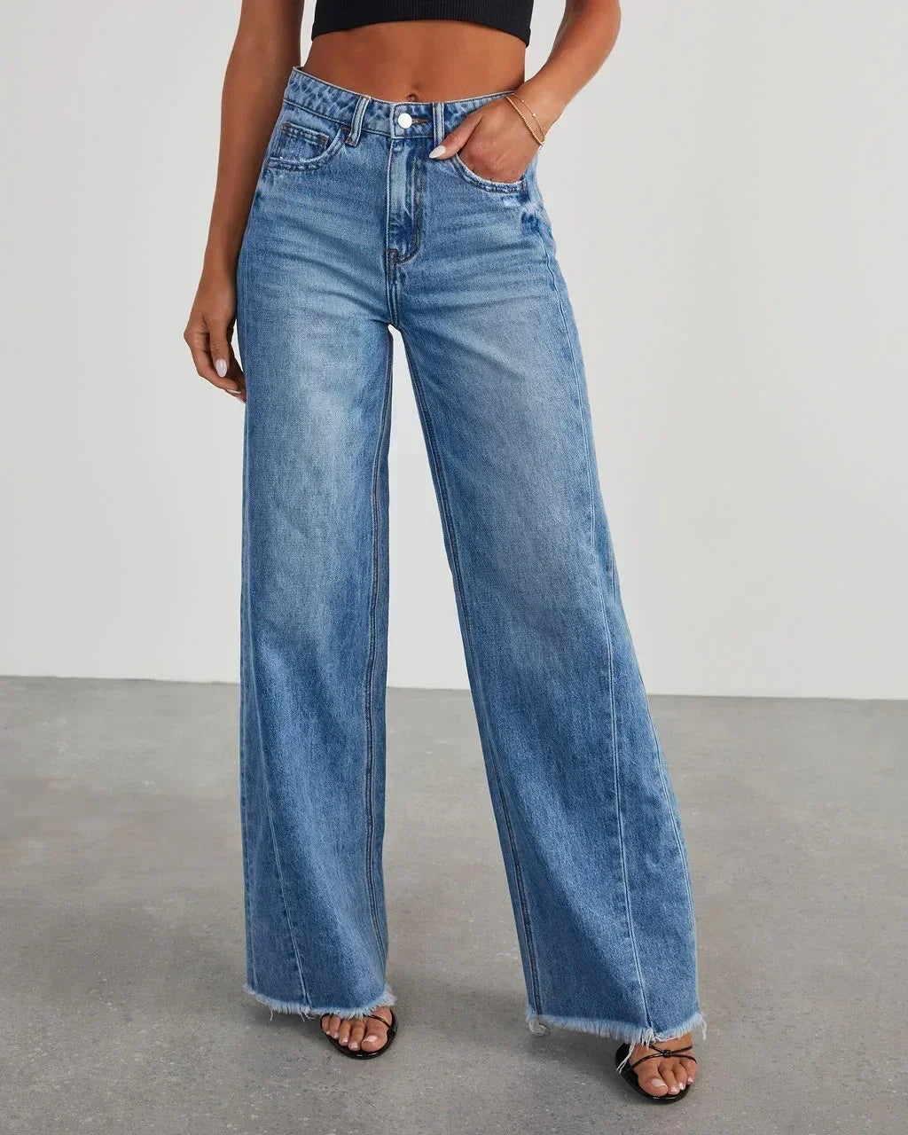 🌬️ Lunaria Cloudline Wide-Leg Jeans