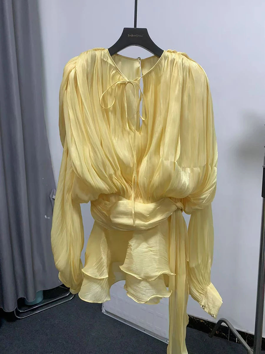 Bloom of the Night Blouse Mini Dresses by Lunaria's