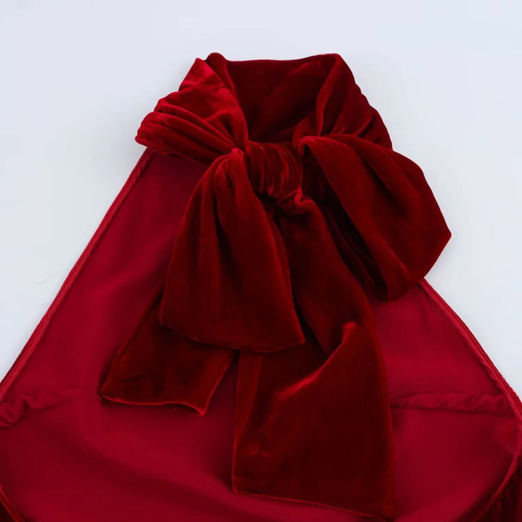 ✦ Garnet Eclipse Bow-Back Gown 𓆃