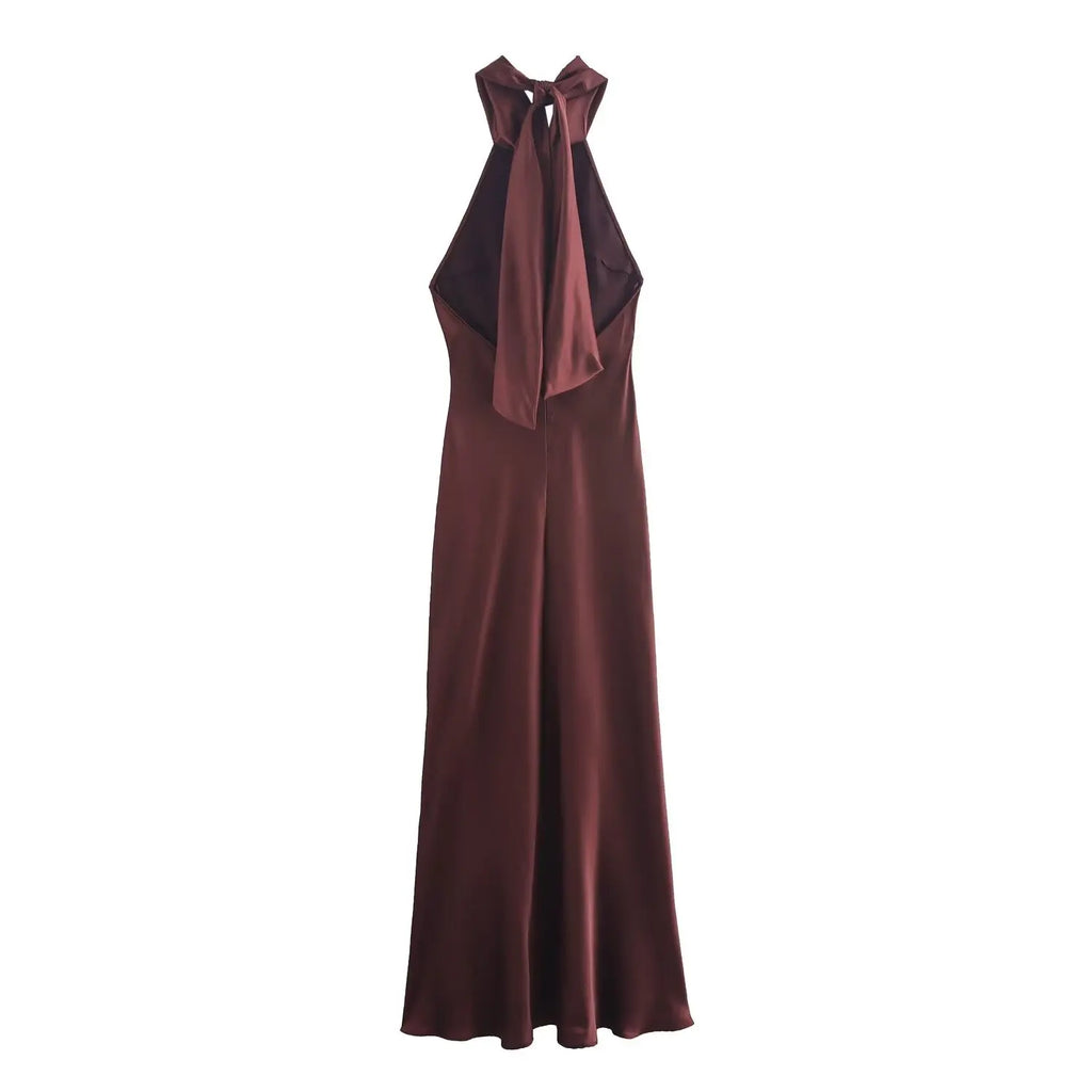 ✦ Garnet Eclipse Bow-Back Gown 𓆃