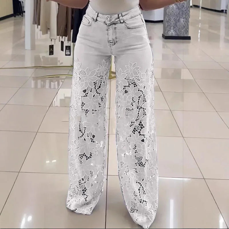 Moonlace Wide-Leg Jeans by Lunaria’s