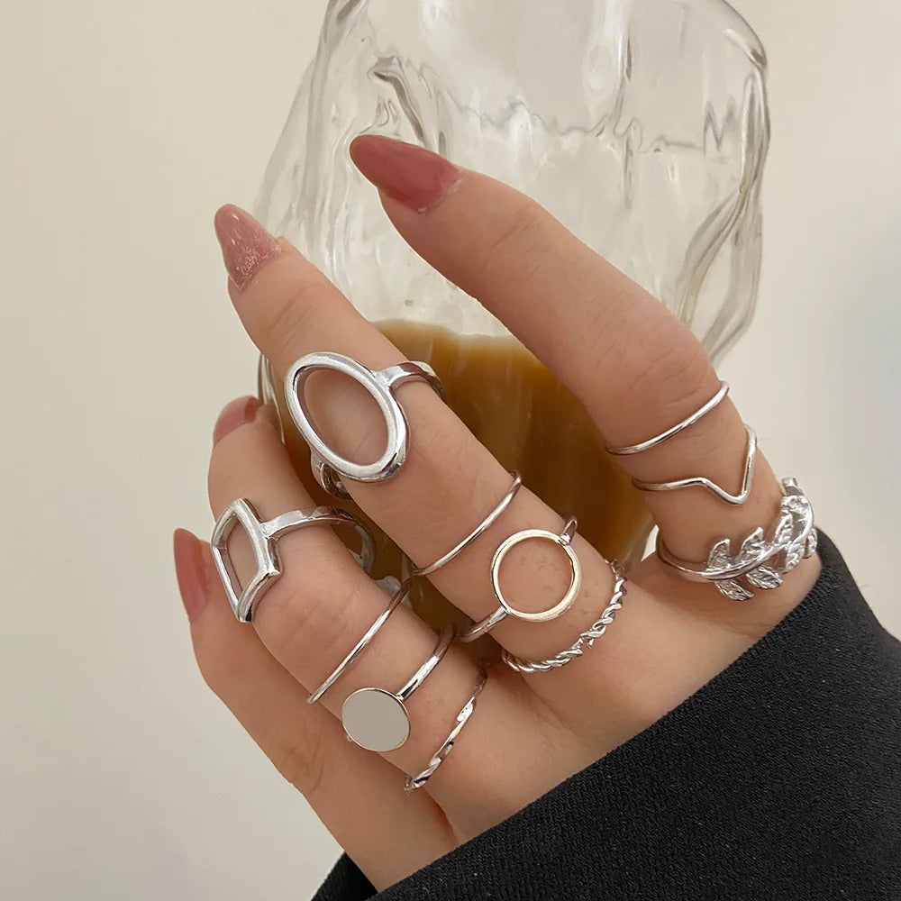 🌙 Lunaria SerpentMoon Ring Set 🌙