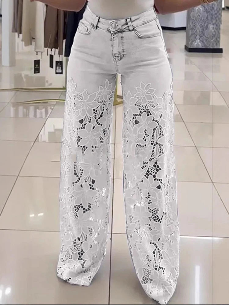 Moonlace Wide-Leg Jeans by Lunaria’s
