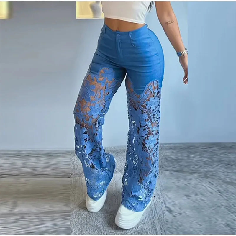 Moonlace Wide-Leg Jeans by Lunaria’s