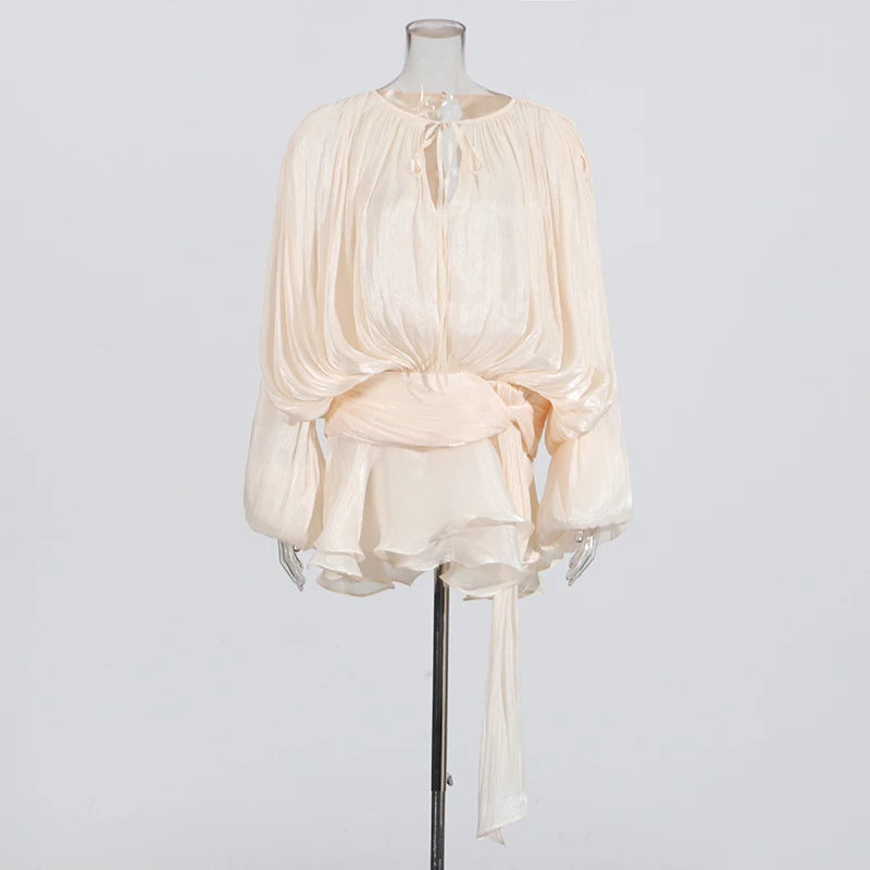 Bloom of the Night Blouse Mini Dresses by Lunaria's