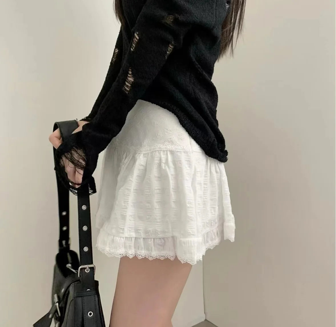 Lunaria Moonruffle Mini – Stardust Lace Skirt