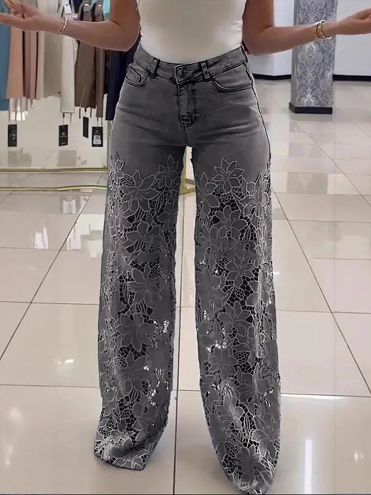 Moonlace Wide-Leg Jeans by Lunaria’s