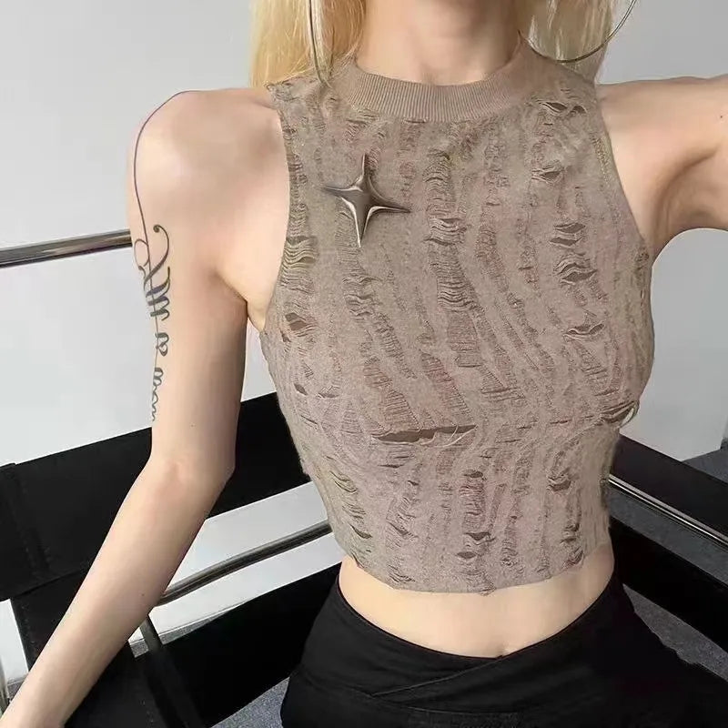 Lunaria's Knitted Crop Tank Top