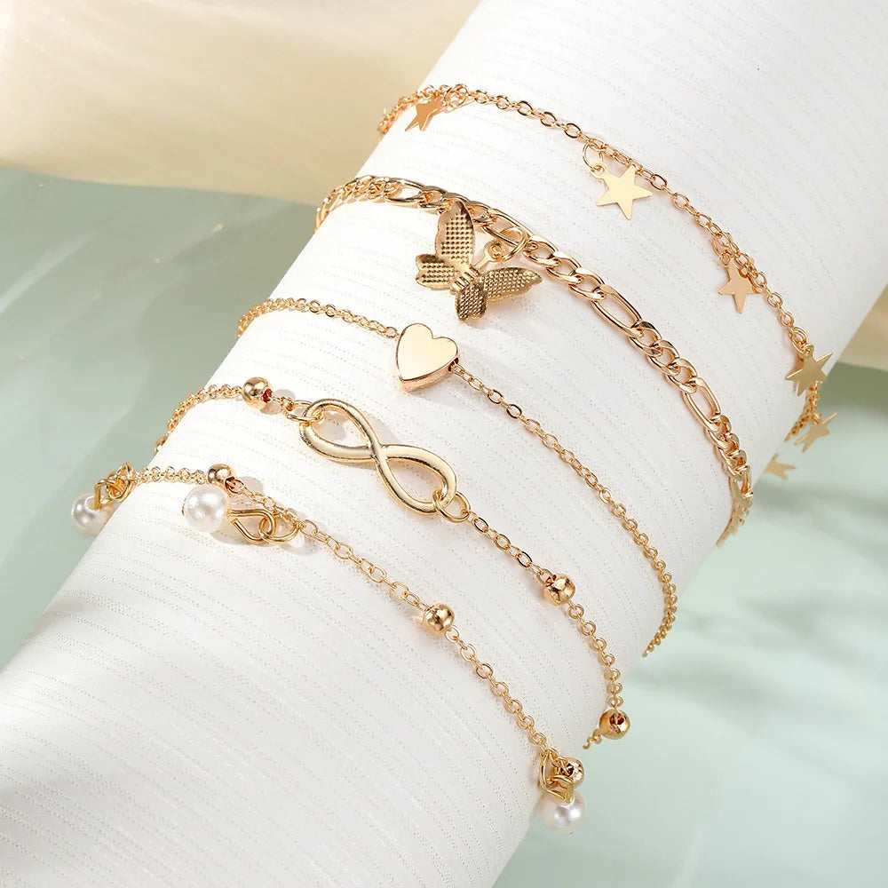 🦋 Lunaria Solstice Charm Anklet Set 🦋