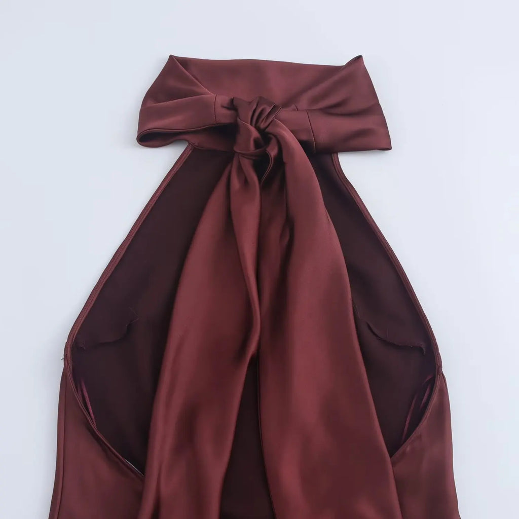 ✦ Garnet Eclipse Bow-Back Gown 𓆃