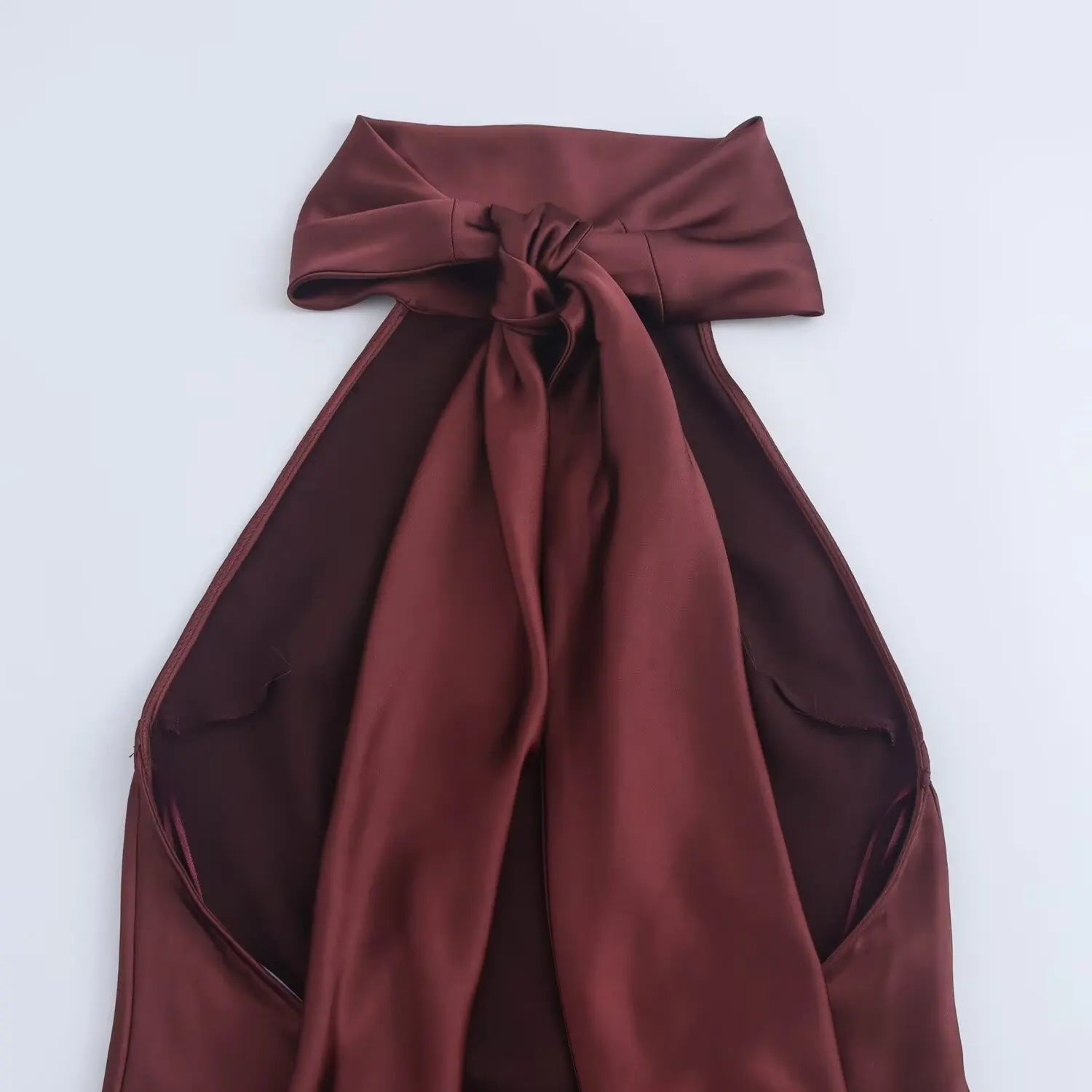 ✦ Garnet Eclipse Bow-Back Gown 𓆃