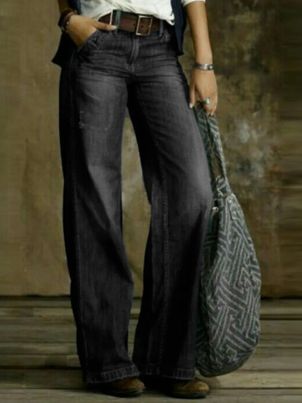 ☾ Sunbeam Echo Wide-Leg Denim ☽