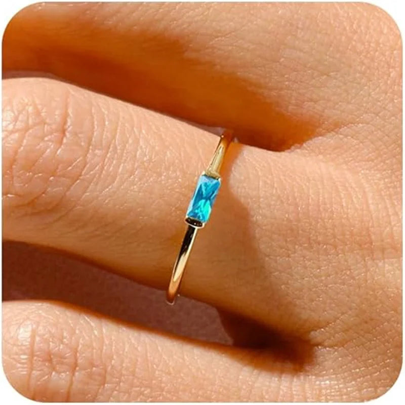 🌈 Lunaria BaguetteAura Birthstone Ring 🌈