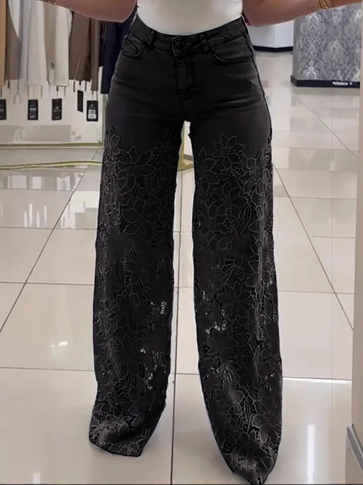 Moonlace Wide-Leg Jeans by Lunaria’s