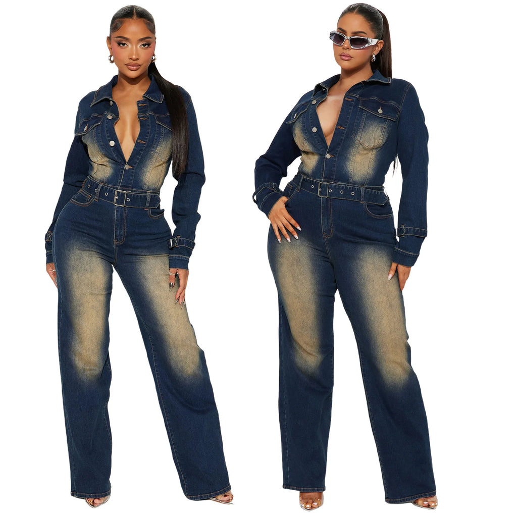 🌑 Lunaria Eclipse Denim Jumpsuit