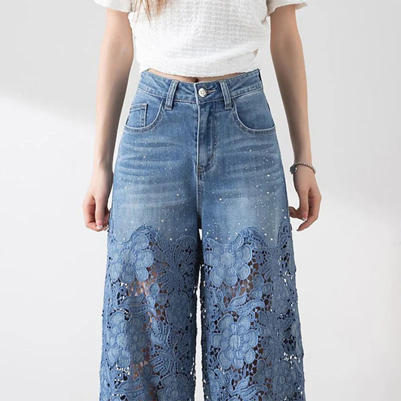 Moonlace Wide-Leg Jeans by Lunaria’s
