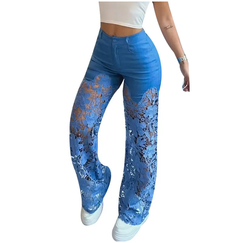 Moonlace Wide-Leg Jeans by Lunaria’s