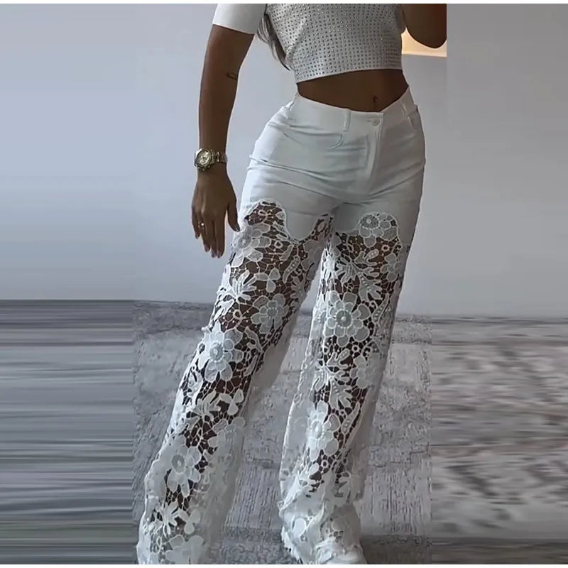 Moonlace Wide-Leg Jeans by Lunaria’s