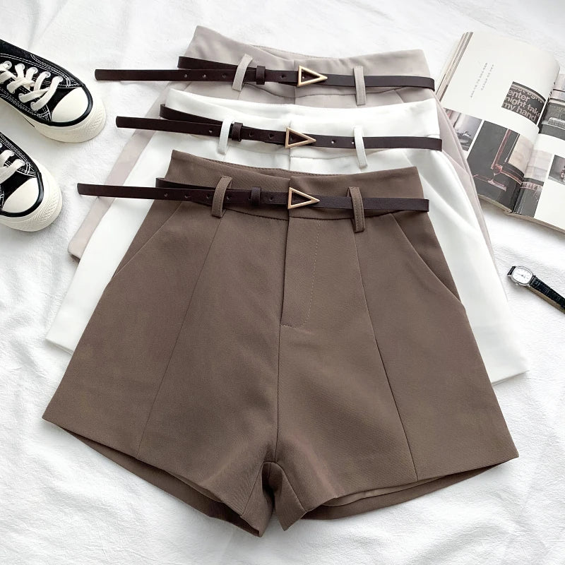 ✦ Lunaria Axis Belted Tailor Shorts