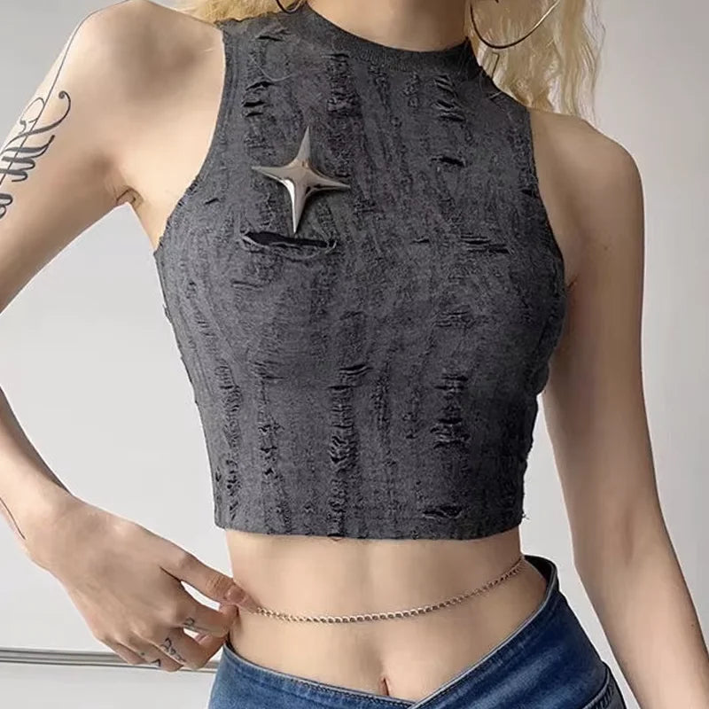 Lunaria's Knitted Crop Tank Top