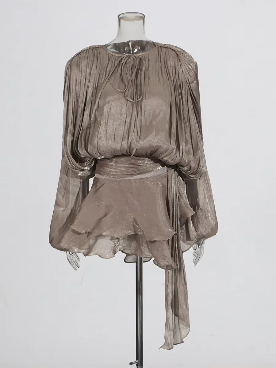 Bloom of the Night Blouse Mini Dresses by Lunaria's
