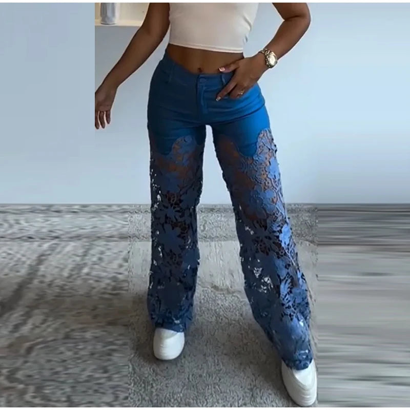 Moonlace Wide-Leg Jeans by Lunaria’s