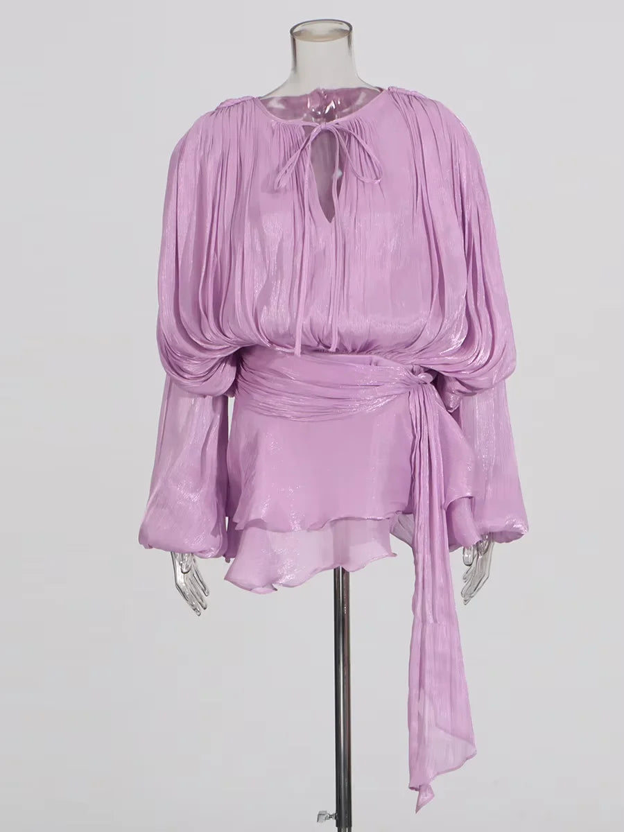 Bloom of the Night Blouse Mini Dresses by Lunaria's