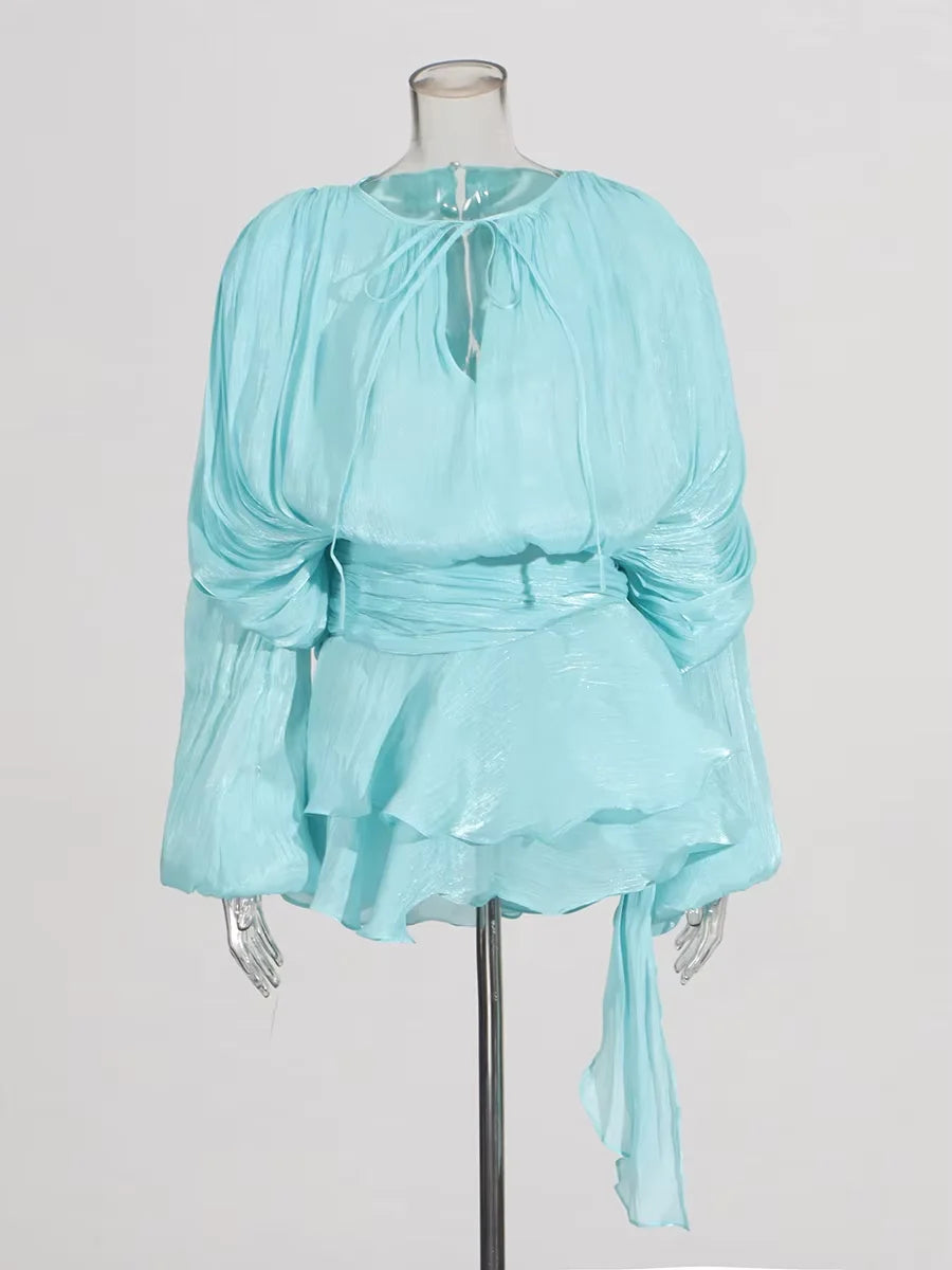 Bloom of the Night Blouse Mini Dresses by Lunaria's