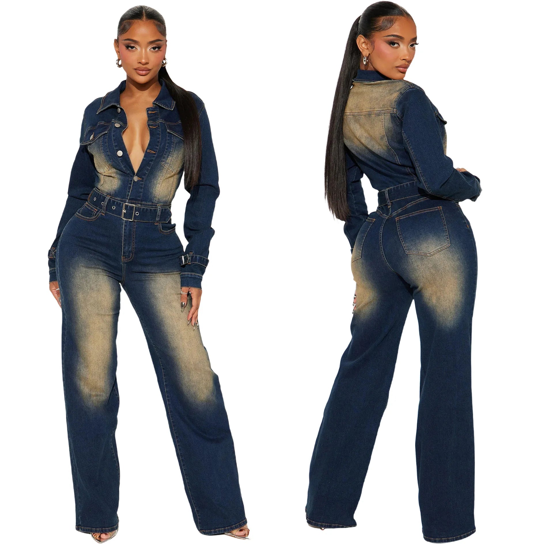 🌑 Lunaria Eclipse Denim Jumpsuit