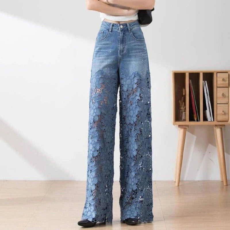 Moonlace Wide-Leg Jeans by Lunaria’s