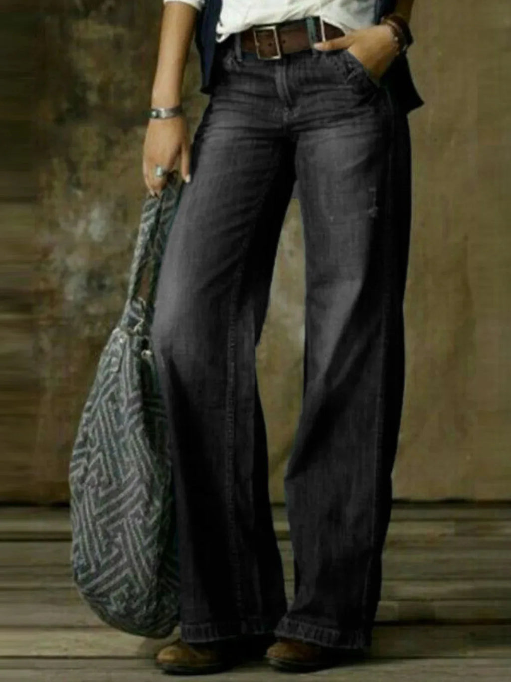 ☾ Sunbeam Echo Wide-Leg Denim ☽
