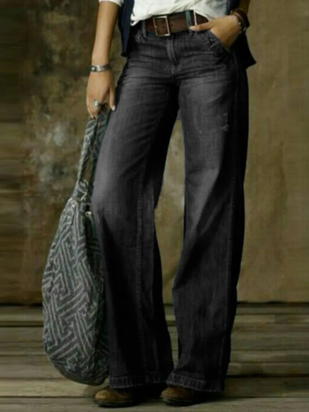 ☾ Sunbeam Echo Wide-Leg Denim ☽