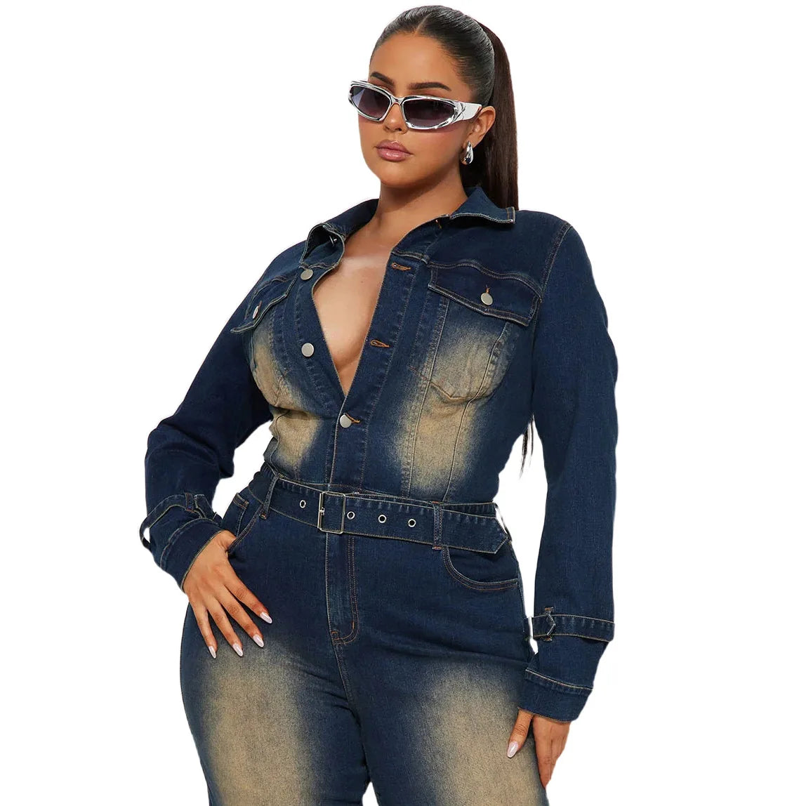 🌑 Lunaria Eclipse Denim Jumpsuit