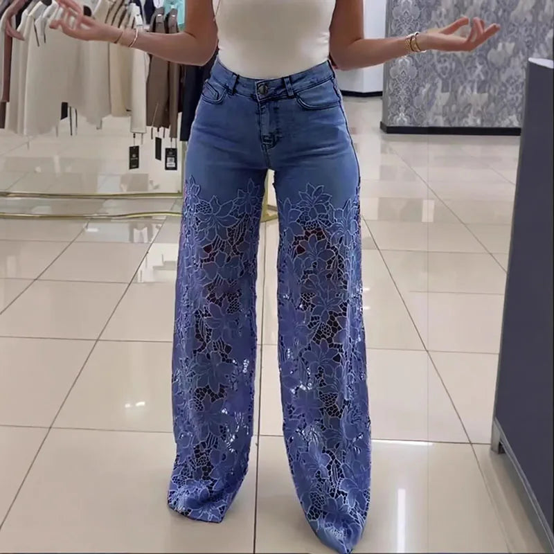 Moonlace Wide-Leg Jeans by Lunaria’s