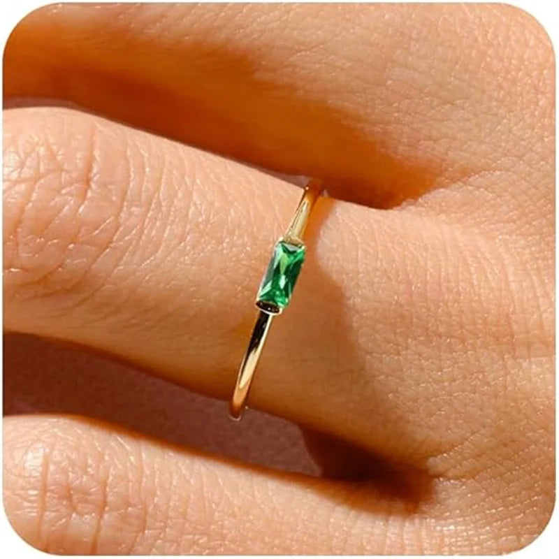 🌈 Lunaria BaguetteAura Birthstone Ring 🌈