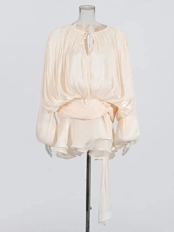 Bloom of the Night Blouse Mini Dresses by Lunaria's