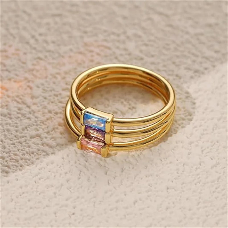 🌈 Lunaria BaguetteAura Birthstone Ring 🌈