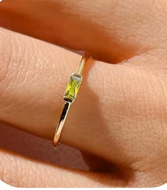 🌈 Lunaria BaguetteAura Birthstone Ring 🌈
