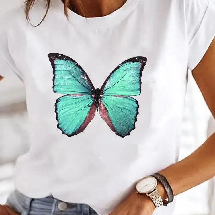 Lunaria's Love Heart Summer T Shirt O Neck
