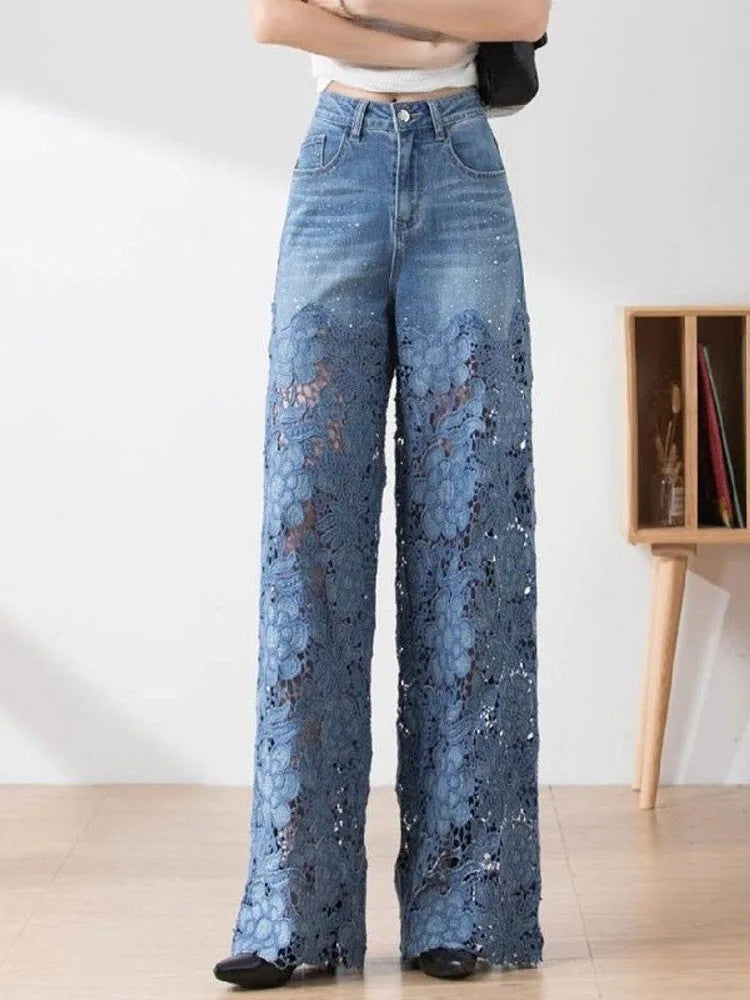 Moonlace Wide-Leg Jeans by Lunaria’s