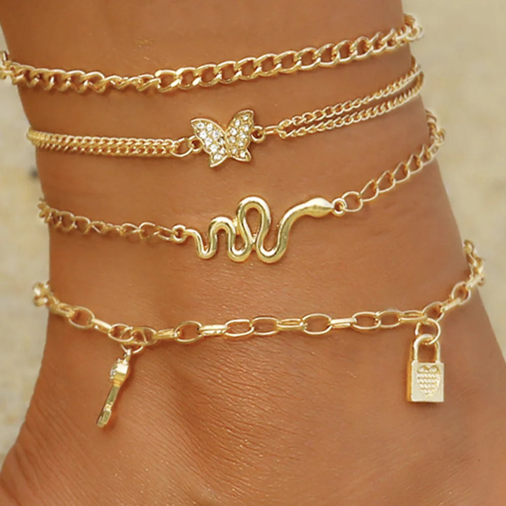 🦋 Lunaria Solstice Charm Anklet Set 🦋