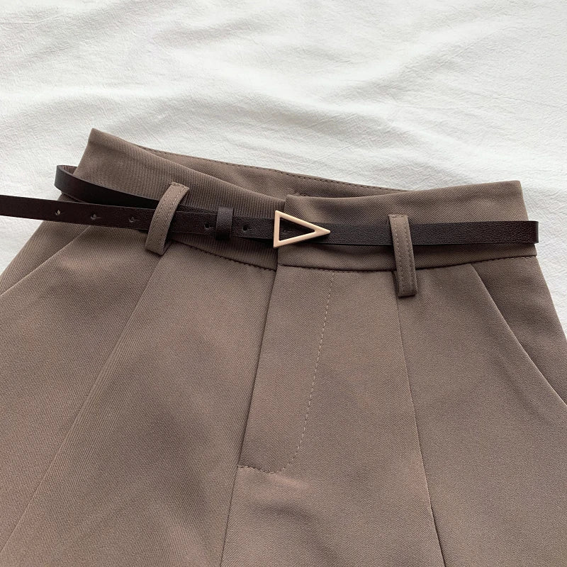 ✦ Lunaria Axis Belted Tailor Shorts