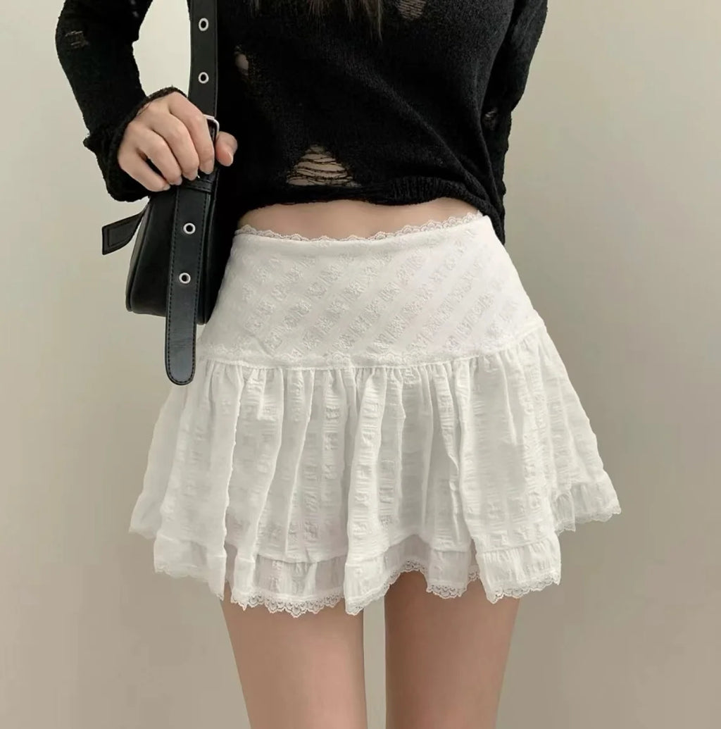 Lunaria Moonruffle Mini – Stardust Lace Skirt