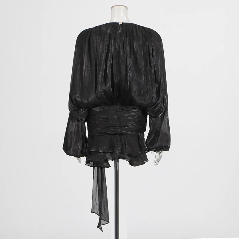 Bloom of the Night Blouse Mini Dresses by Lunaria's