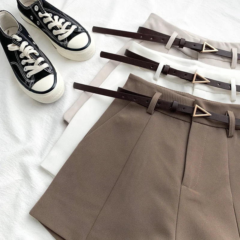 ✦ Lunaria Axis Belted Tailor Shorts