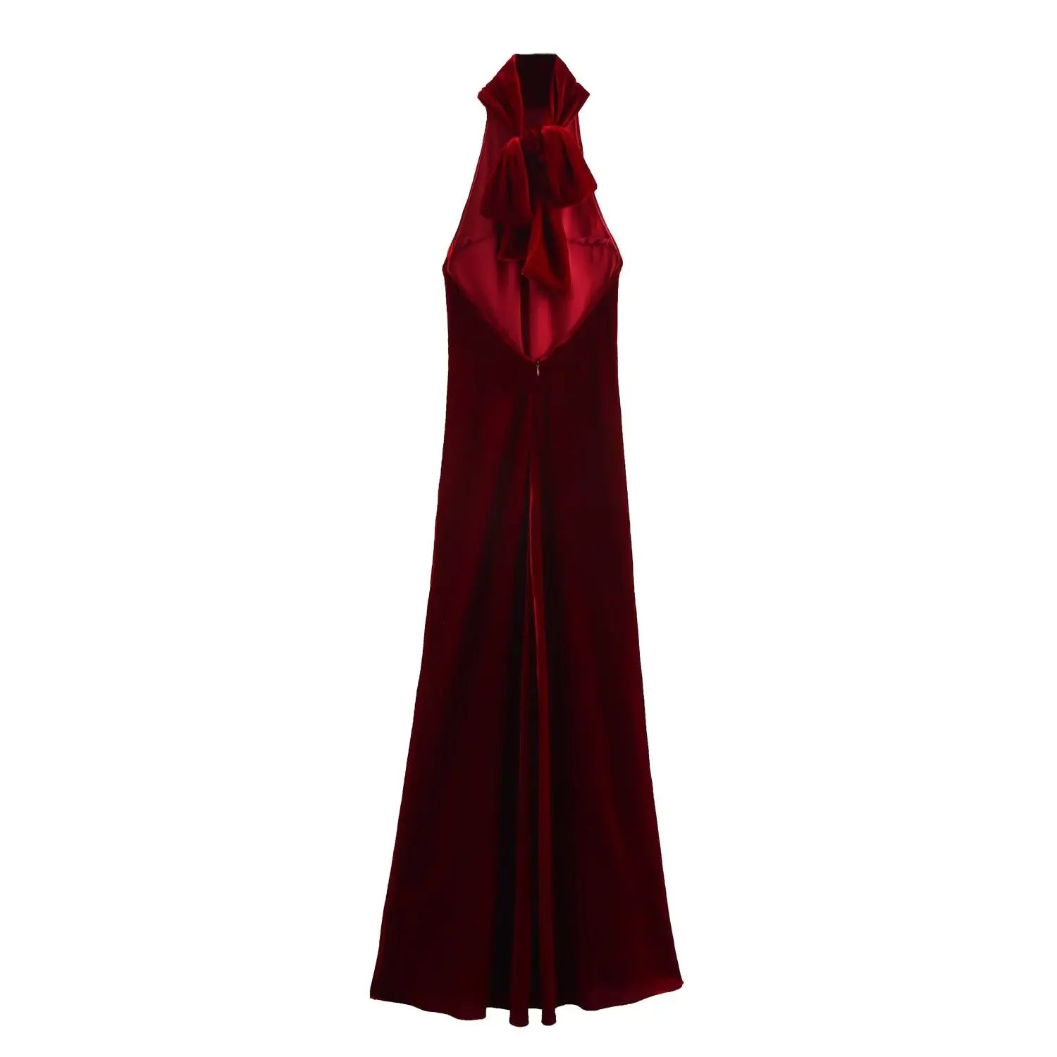 ✦ Garnet Eclipse Bow-Back Gown 𓆃