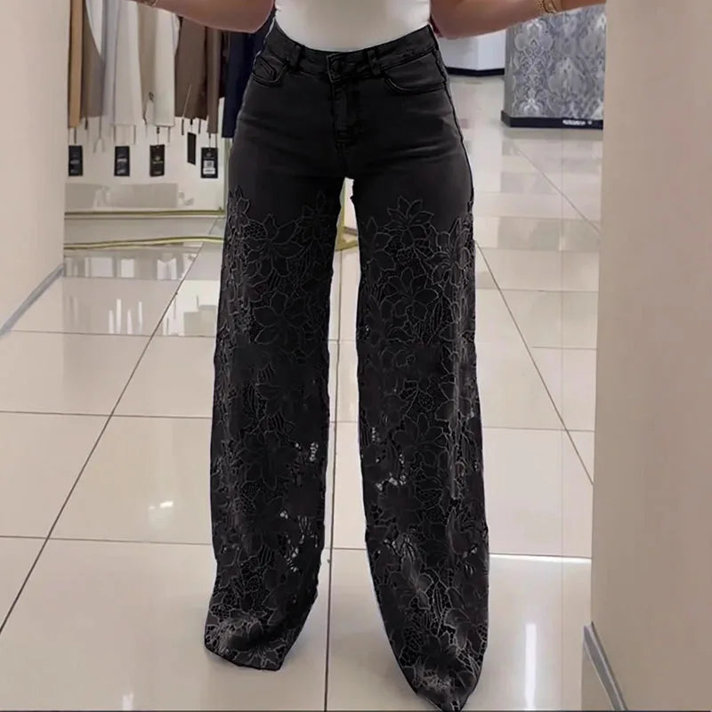 Moonlace Wide-Leg Jeans by Lunaria’s
